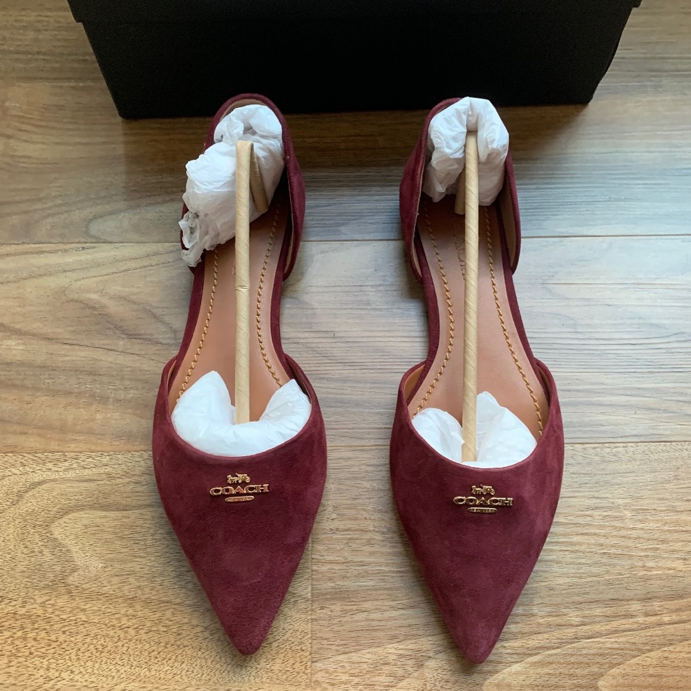 Coach flats size 8 burgundy